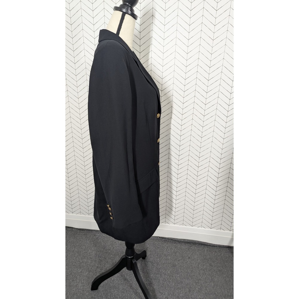Lauren Ralph Lauren Blazer Black Crest Gold Buttons VTG Worsted Wool Old Money - Picture 10 of 16